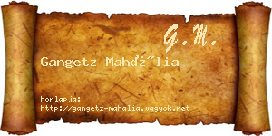 Gangetz Mahália névjegykártya